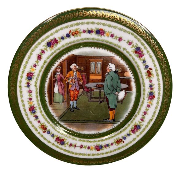 Vintage Imperial Crown Porcelain Plate China Austria The Rivals by Victor Venner - Picture 1 of 8